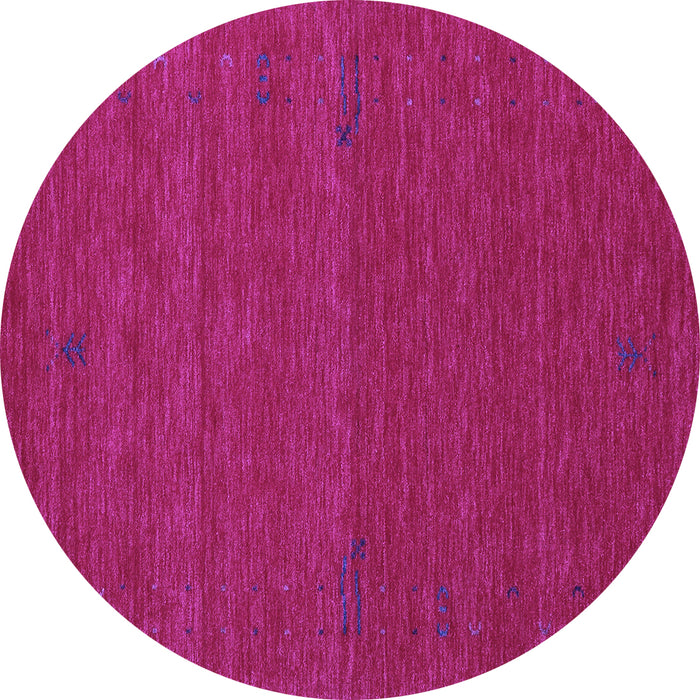 Round Machine Washable Abstract Purple Contemporary Area Rugs, wshcon1638pur