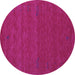 Round Machine Washable Abstract Purple Contemporary Area Rugs, wshcon1638pur