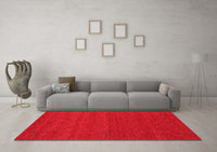 Machine Washable Abstract Red Contemporary Rug, wshcon1638red