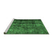 Sideview of Machine Washable Abstract Emerald Green Contemporary Area Rugs, wshcon1639emgrn