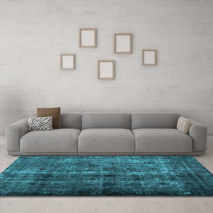 Machine Washable Abstract Light Blue Contemporary Rug in a Living Room, wshcon1639lblu