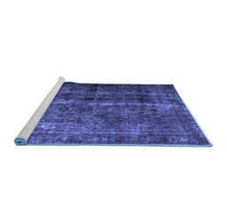 Sideview of Machine Washable Abstract Blue Contemporary Rug, wshcon1639blu