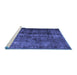 Sideview of Machine Washable Abstract Blue Contemporary Rug, wshcon1639blu