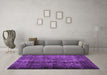 Machine Washable Abstract Purple Contemporary Area Rugs in a Living Room, wshcon1639pur