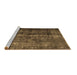 Sideview of Machine Washable Abstract Brown Contemporary Rug, wshcon1639brn