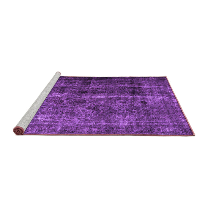 Sideview of Machine Washable Abstract Purple Contemporary Area Rugs, wshcon1639pur