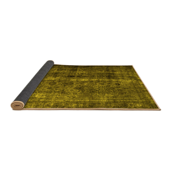 Sideview of Abstract Yellow Contemporary Rug, con1639yw