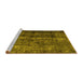 Sideview of Machine Washable Abstract Yellow Contemporary Rug, wshcon1639yw