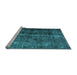 Sideview of Machine Washable Abstract Light Blue Contemporary Rug, wshcon1639lblu