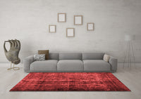 Machine Washable Abstract Red Contemporary Rug, wshcon1639red