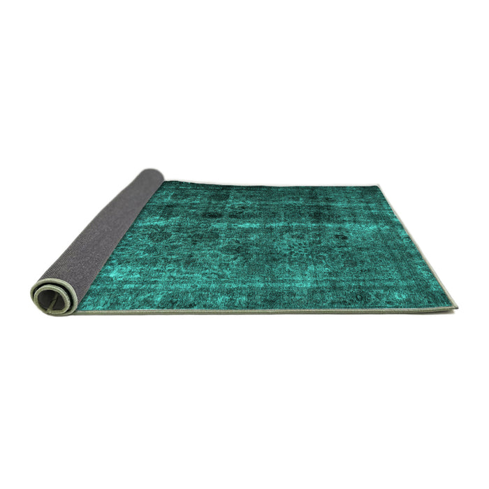 Sideview of Abstract Turquoise Contemporary Rug, con1639turq