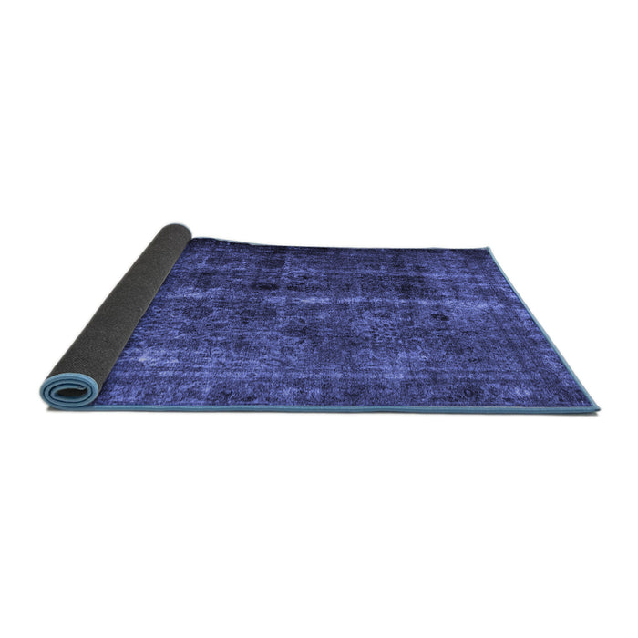 Sideview of Abstract Blue Contemporary Rug, con1639blu