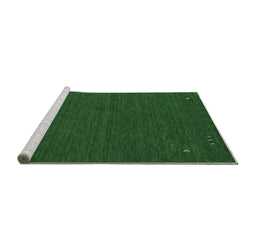 Sideview of Machine Washable Abstract Emerald Green Contemporary Area Rugs, wshcon163emgrn