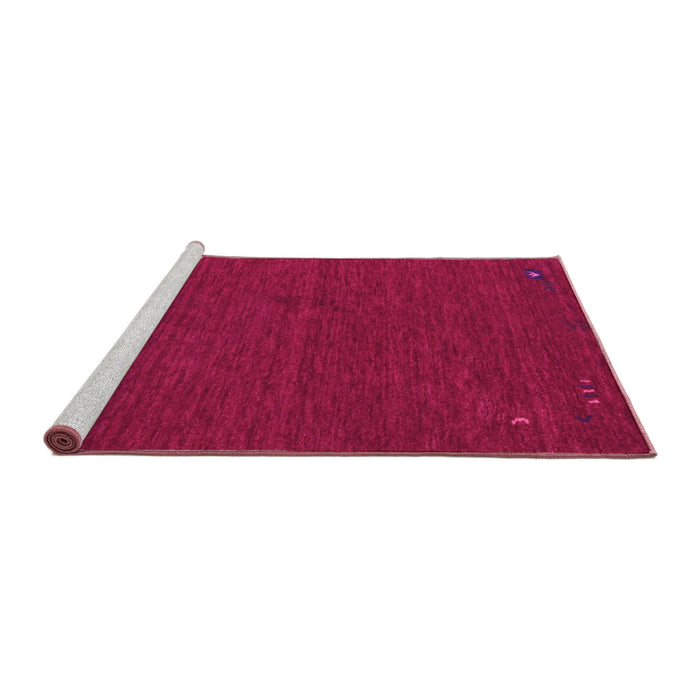 Sideview of Machine Washable Abstract Pink Contemporary Rug, wshcon163pnk