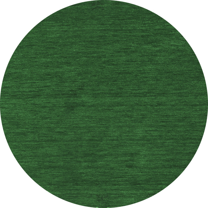 Round Machine Washable Abstract Emerald Green Contemporary Area Rugs, wshcon163emgrn