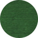 Round Machine Washable Abstract Emerald Green Contemporary Area Rugs, wshcon163emgrn