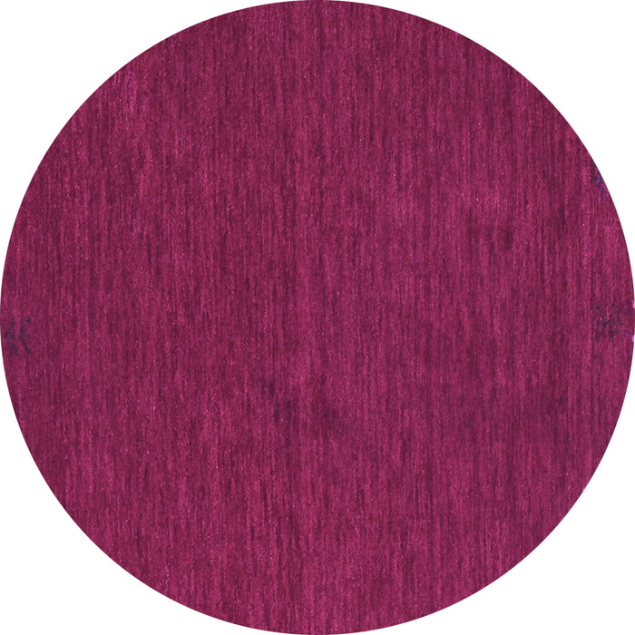 Round Machine Washable Abstract Purple Contemporary Area Rugs, wshcon163pur