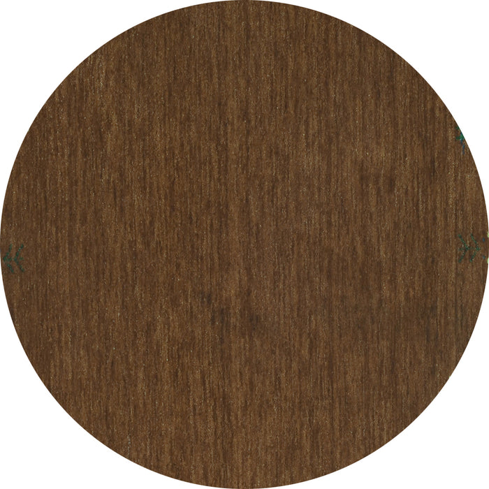 Round Abstract Turquoise Contemporary Rug, con163turq