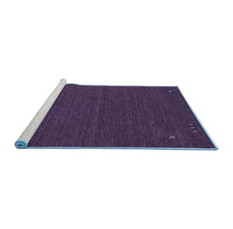 Sideview of Machine Washable Abstract Blue Contemporary Rug, wshcon163blu