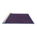 Sideview of Machine Washable Abstract Blue Contemporary Rug, wshcon163blu