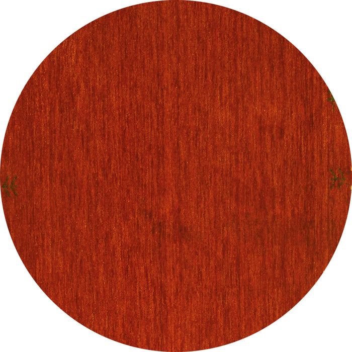 Round Abstract Yellow Contemporary Rug, con163yw