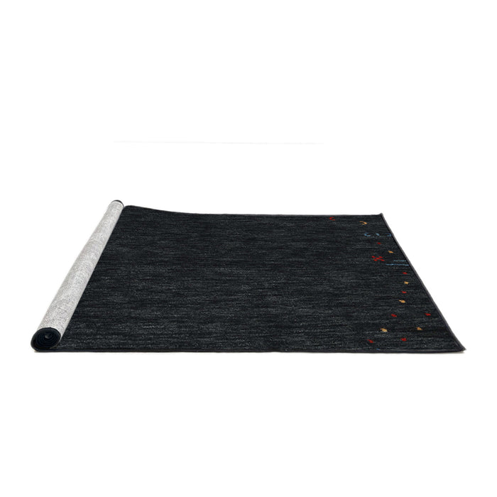 Serging Thickness of Machine Washable Contemporary Gunmetal Green Rug, wshcon164