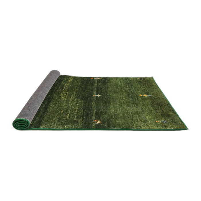 Thickness of Contemporary Dark Forest Green Modern Rug, con1640