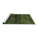 Serging Thickness of Machine Washable Contemporary Dark Forest Green Rug, wshcon1640