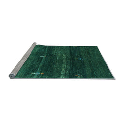 Sideview of Machine Washable Abstract Light Blue Contemporary Rug, wshcon1640lblu