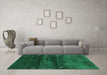 Machine Washable Abstract Turquoise Contemporary Area Rugs in a Living Room,, wshcon1640turq