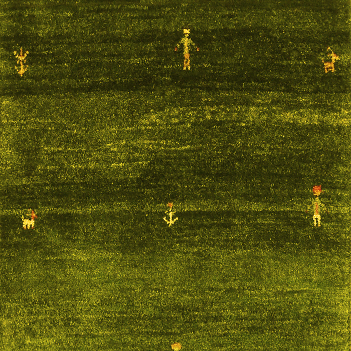 Abstract Yellow Contemporary Rug, con1640yw