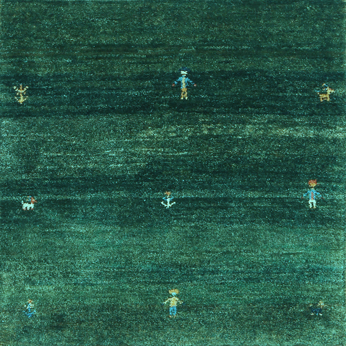 Square Abstract Light Blue Contemporary Rug, con1640lblu