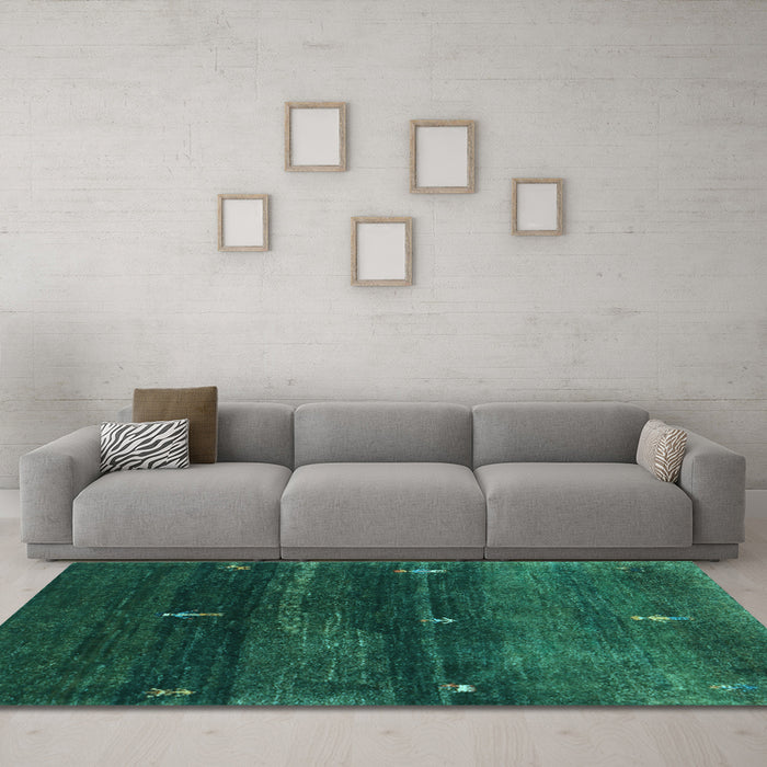 Machine Washable Abstract Light Blue Contemporary Rug in a Living Room, wshcon1640lblu