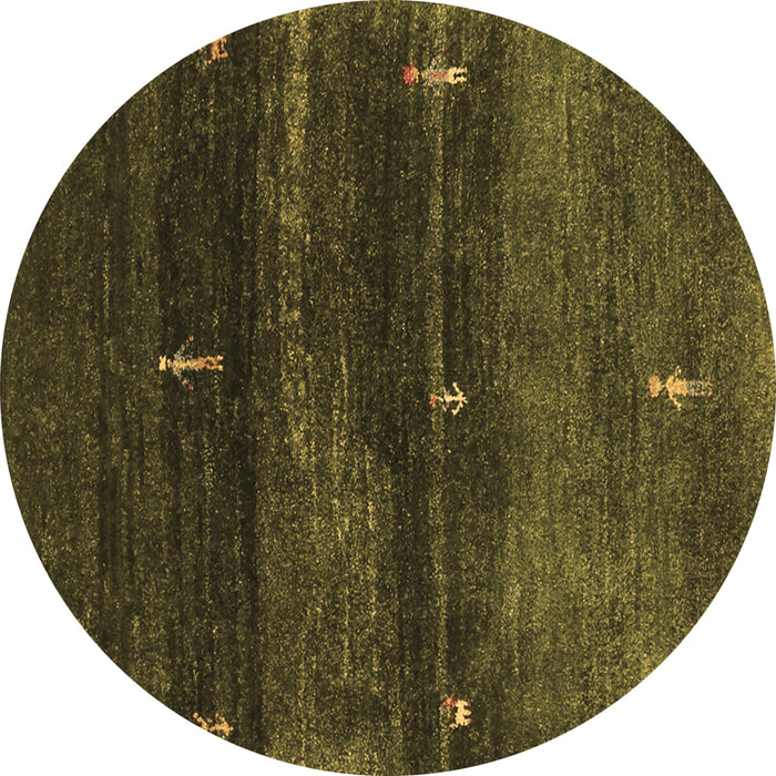 Round Abstract Brown Contemporary Rug, con1640brn