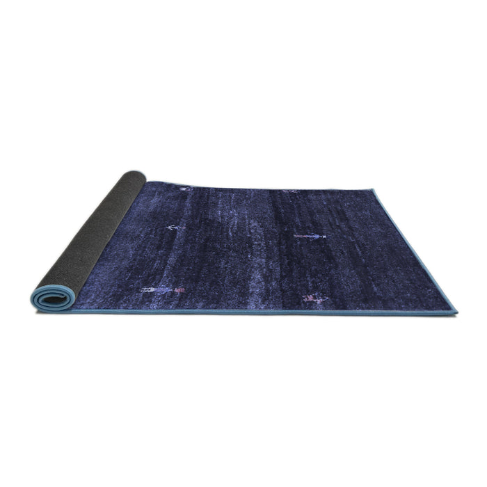 Sideview of Abstract Blue Contemporary Rug, con1640blu