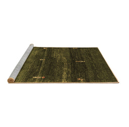 Sideview of Machine Washable Abstract Brown Contemporary Rug, wshcon1640brn