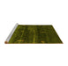 Sideview of Machine Washable Abstract Yellow Contemporary Rug, wshcon1640yw