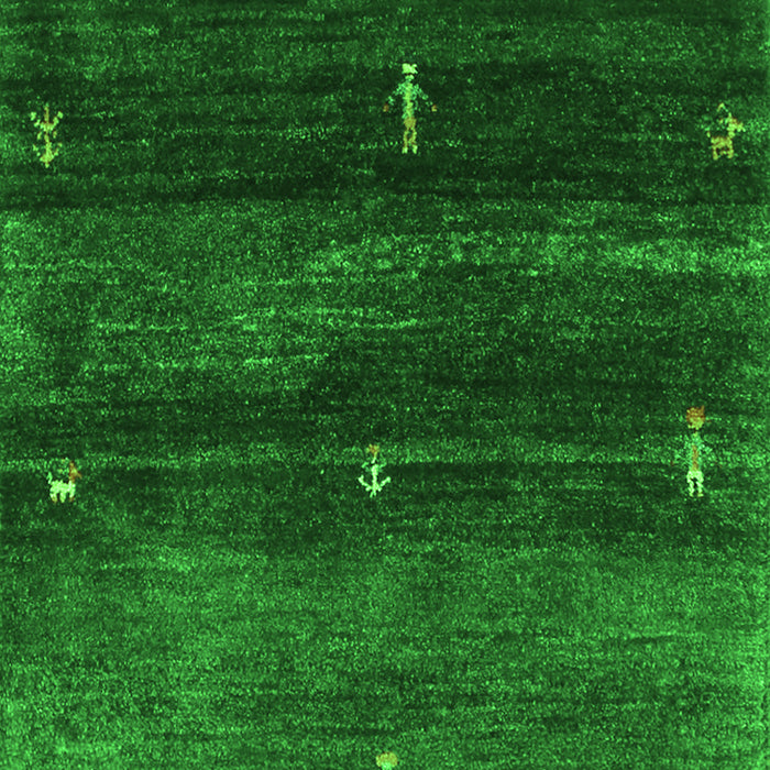 Serging Thickness of Machine Washable Abstract Green Contemporary Area Rugs, wshcon1640grn