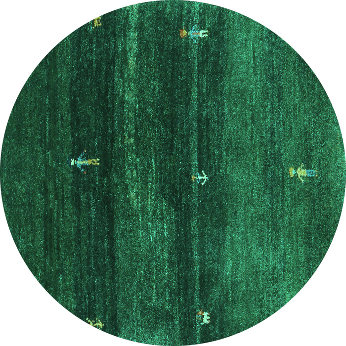 Round Abstract Turquoise Contemporary Rug, con1640turq