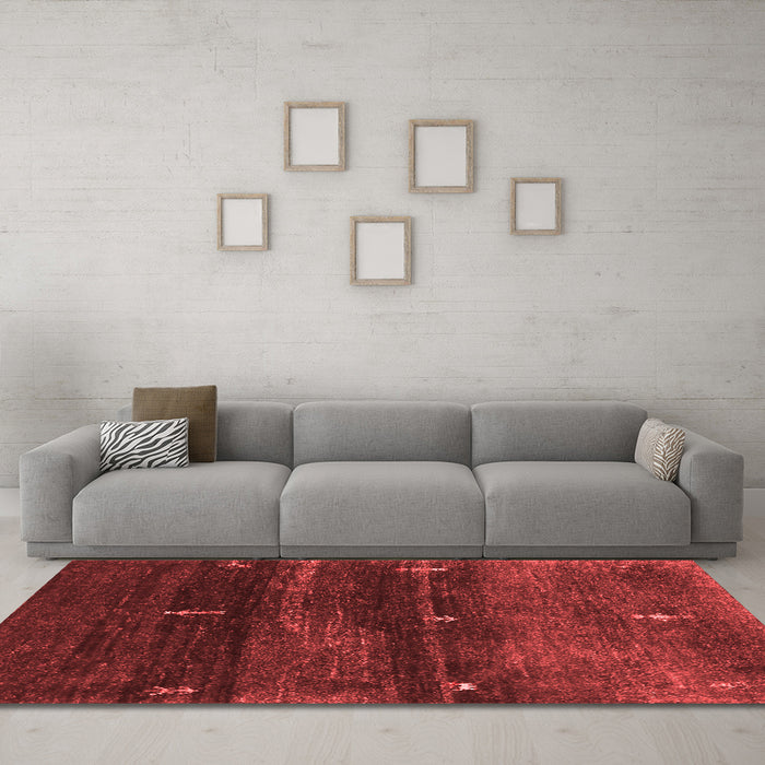 Contemporary Red Washable Rugs