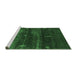 Sideview of Machine Washable Abstract Emerald Green Contemporary Area Rugs, wshcon1640emgrn