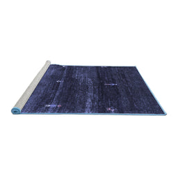 Sideview of Machine Washable Abstract Blue Contemporary Rug, wshcon1640blu