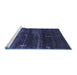 Sideview of Machine Washable Abstract Blue Contemporary Rug, wshcon1640blu