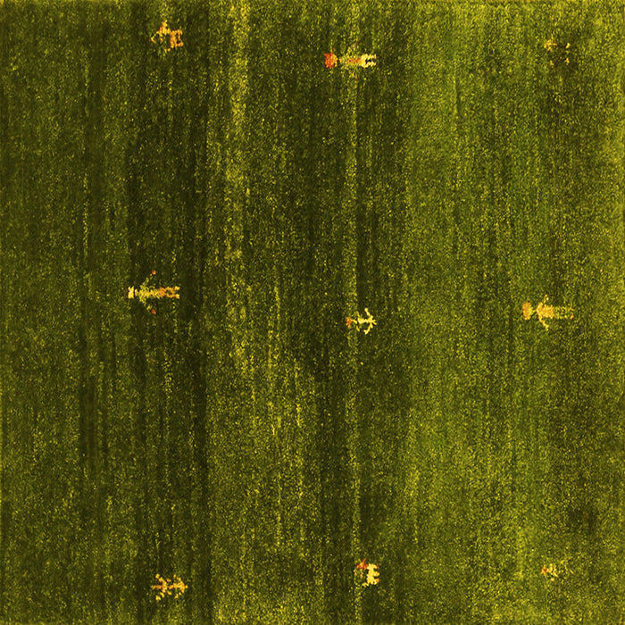 Square Machine Washable Abstract Yellow Contemporary Rug, wshcon1640yw