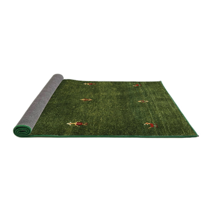 Thickness of Contemporary Dark Forest Green Modern Rug, con1641