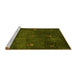 Sideview of Machine Washable Abstract Yellow Contemporary Rug, wshcon1641yw