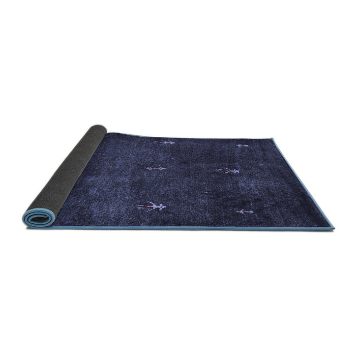 Sideview of Abstract Blue Contemporary Rug, con1641blu