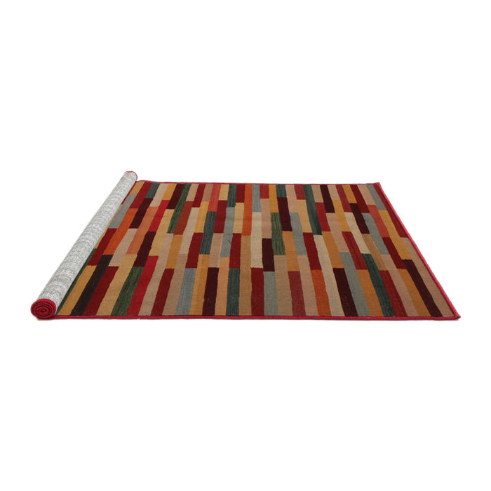 Serging Thickness of Machine Washable Contemporary Tomato Red Rug, wshcon1642
