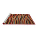 Serging Thickness of Machine Washable Contemporary Tomato Red Rug, wshcon1642