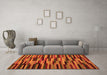 Machine Washable Oriental Orange Traditional Area Rugs in a Living Room, wshcon1642org